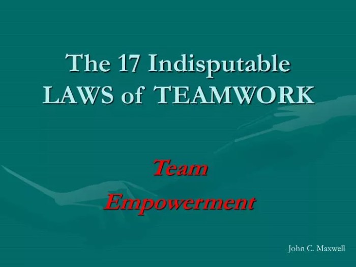 The 17 indisputable laws of teamwork