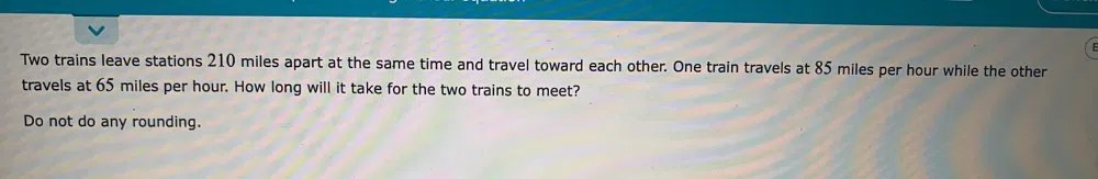 Two trains leave the station at the same time calculator