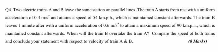 Two trains leave the station at the same time calculator